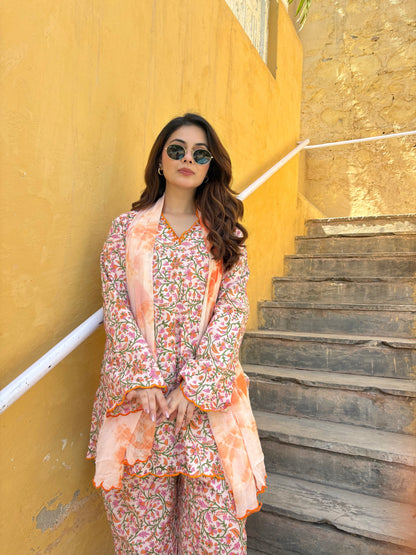 Hairat Peach Farshi Set