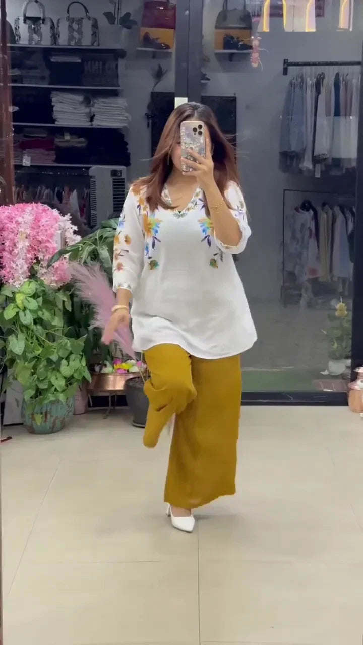 Yellow Women’s Stylish Printed Co-ord Set
