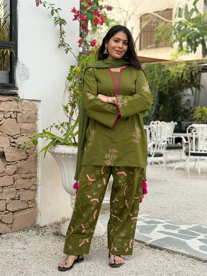 Aarohi Classic Olive Salwar Suit