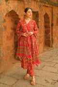 Red Kalamkari Suit Set