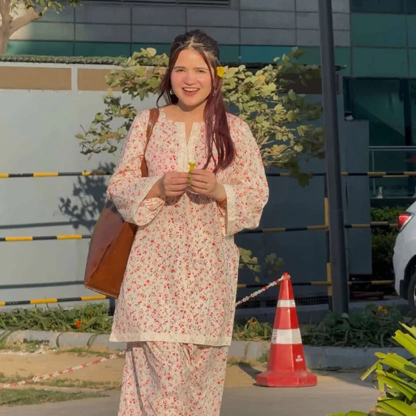 Gulnaar Rose Bloom Kurta Set