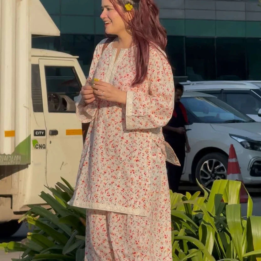 Gulnaar Rose Bloom Kurta Set