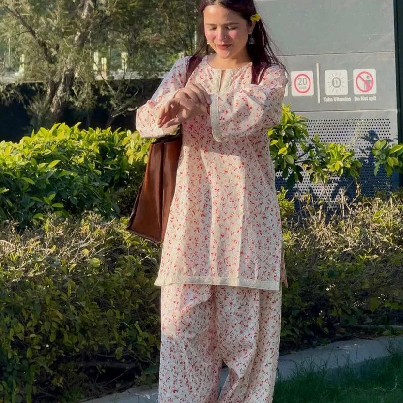 Gulnaar Rose Bloom Kurta Set