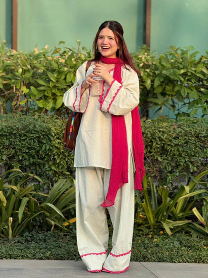 Myra Premium Cotton Lace Work Kurta Set