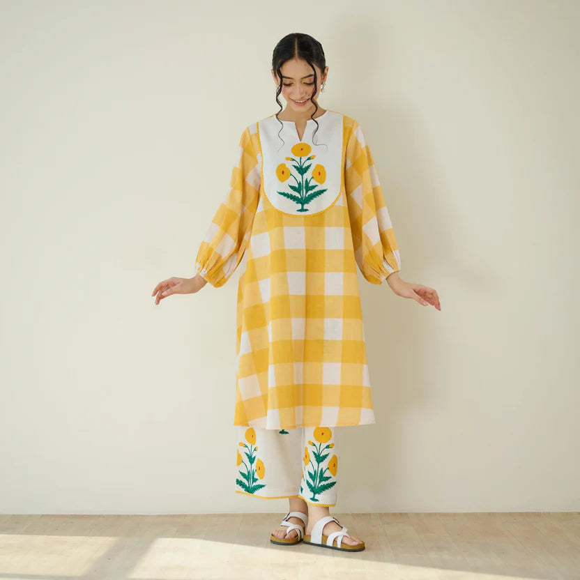 Aarohi Floral Pure Cotton Kurti Set